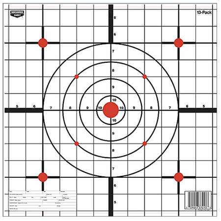Birchwood Casey EZE-Scorer 12" Bullseye Sight-In Paper Hanging Target Black/White 13 Pack
