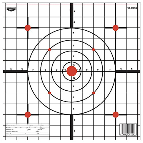 Birchwood Casey EZE-Scorer 12" Bullseye Sight-In Paper Hanging Target Black/White 13 Pack