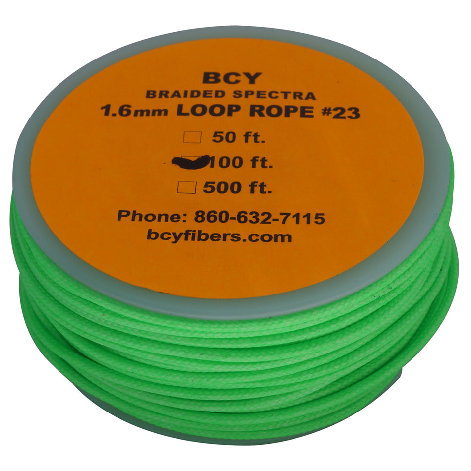 BCY 23 Neon Green Braided D-Loop Release Material 100 ft.
