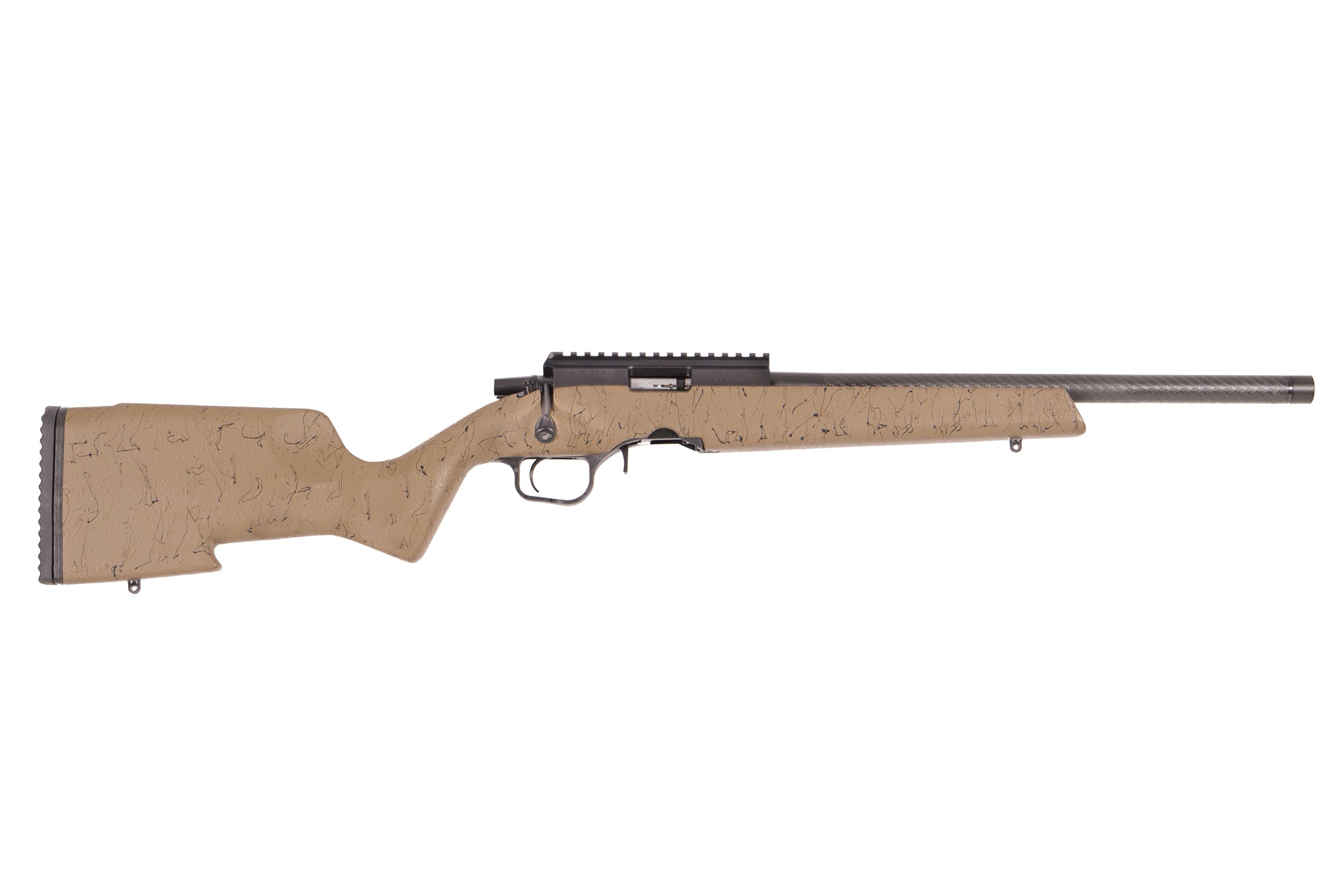 Christensen Arms Ranger 22 WMR 9+1 18" Carbon Fiber Threaded Barrel Rifle, Tan/Black Webbing Stock