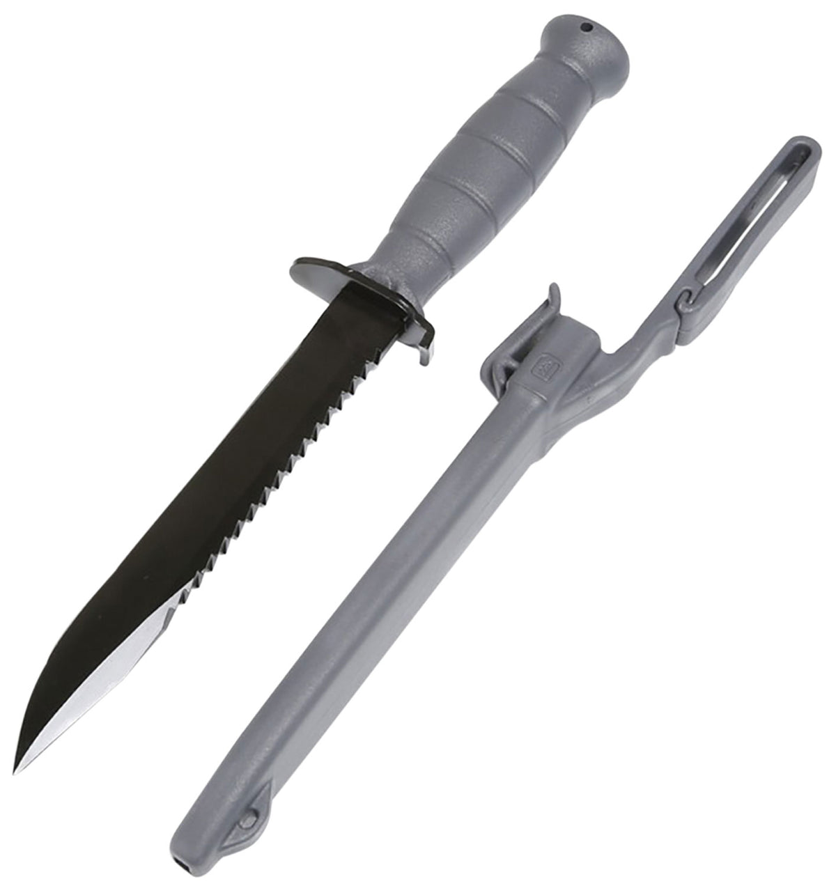 Glock Field Survival Knife KG039180 7" Clip Point Carbon Steel with Saw, Gray Polymer Handle Clamshell