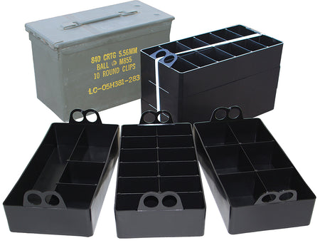 MTM Case-Gard ACO Black Polypropylene Ammo Can Organizer with Stacking Trays