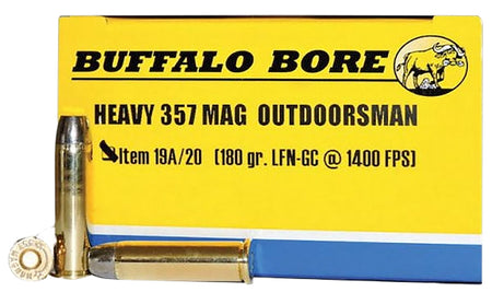 Buffalo Bore .357 Magnum 19A20 Outdoorsman Hard Cast Flat Nose 180 Grain