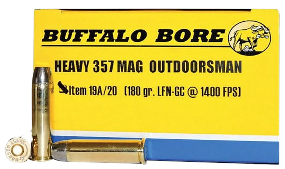Buffalo Bore .357 Magnum 19A20 Outdoorsman Hard Cast Flat Nose 180 Grain