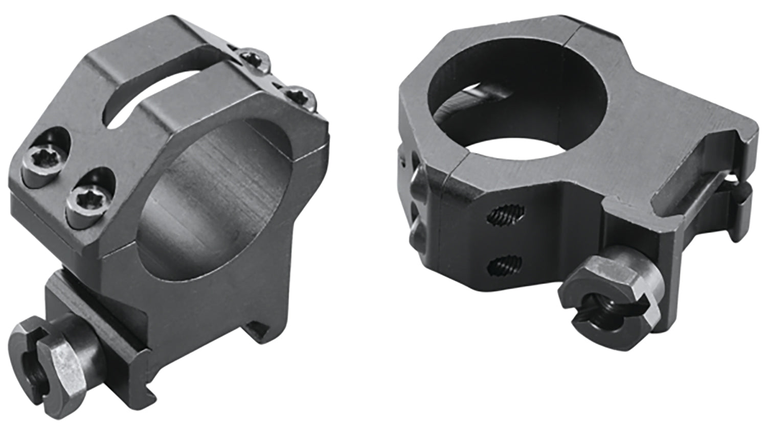 Weaver Mounts 48362 Skeleton Rings 1" Extra High Matte Black Four-Hole