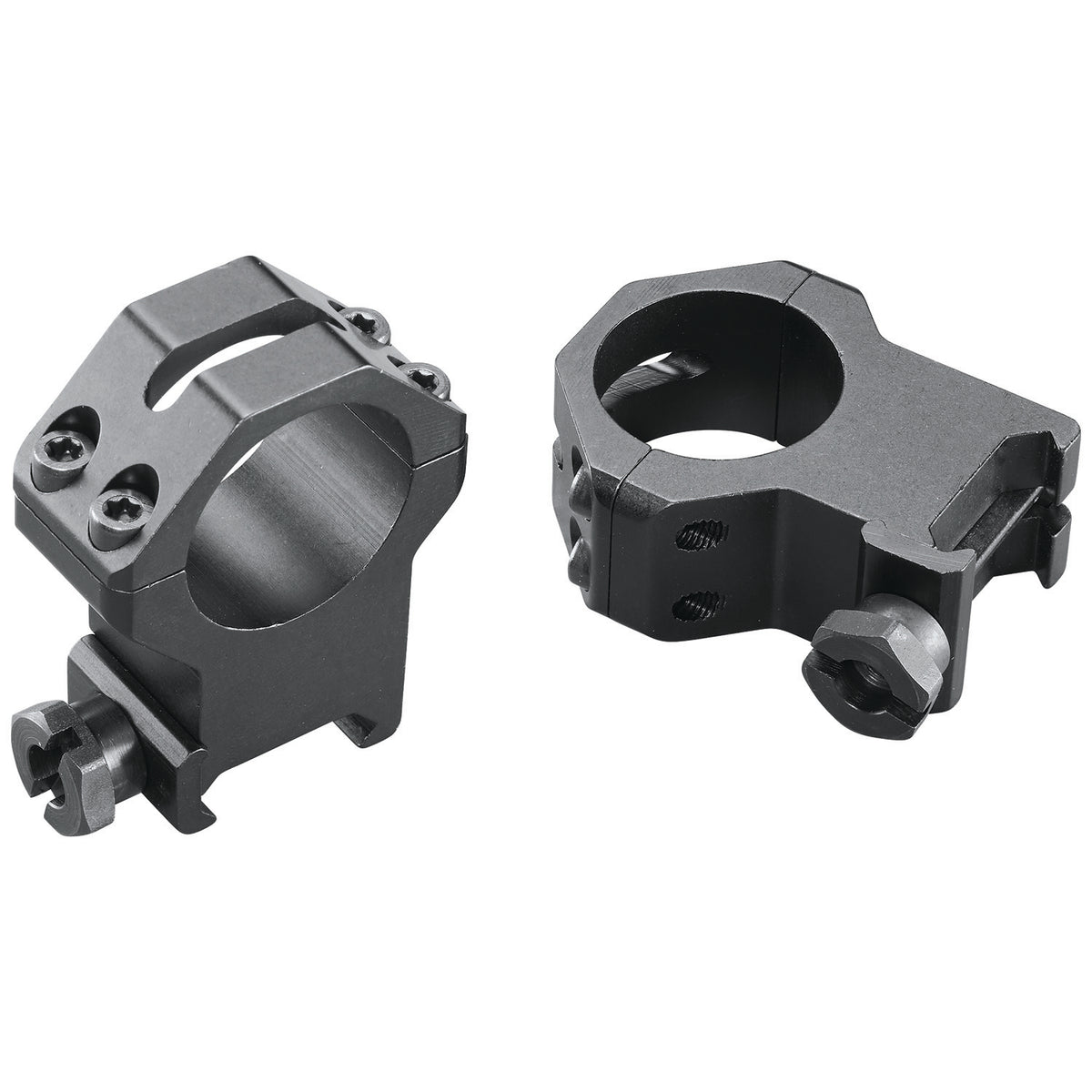 Weaver Mounts 48363 Skeleton Rings 1" XX High Matte Black Aluminum Four-Hole