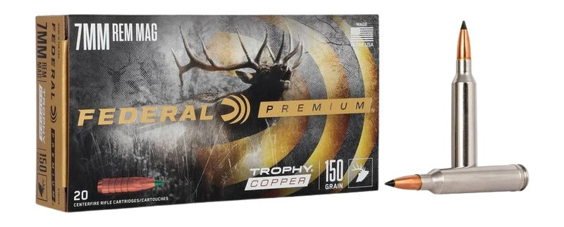 Federal 7mm Remington Mag P7RTC3 Premium Trophy Copper 150 Grain