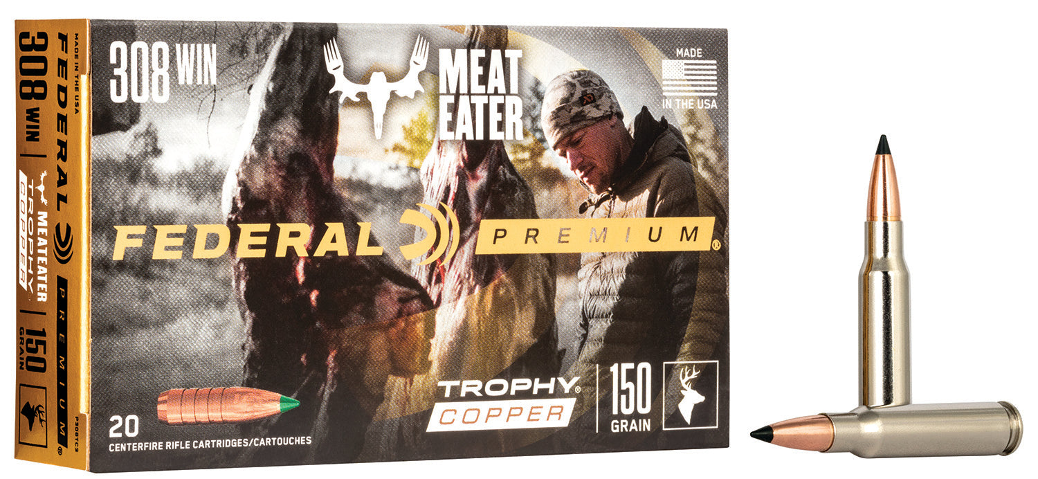 Federal .308 Win / 7.62x51mm P308TC3 Premium Trophy Copper 150 Grain