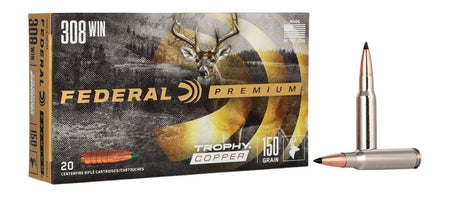 Federal .308 Win / 7.62x51mm P308TC3 Premium Trophy Copper 150 Grain