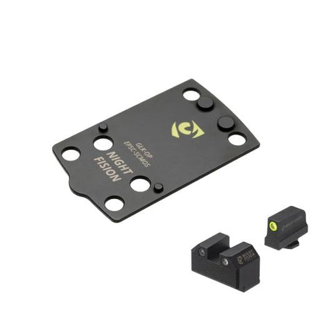 Night Fision EPS Carry Optic Mounting Plate with Night Sight Set for Glock 43X MOS