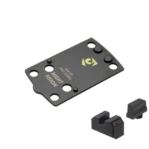 Night Fision EPS Carry Optic Mounting Plate with Blank Sight Set Glock 43X MOS