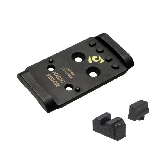 Night Fision EPS Optic Mounting Plate with Blank Sight Set for Glock Full Size