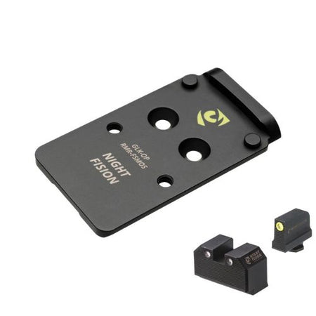 Night Fision RMR/507C Optic Mounting Plate with Night Sight Set for Glock FS MOS