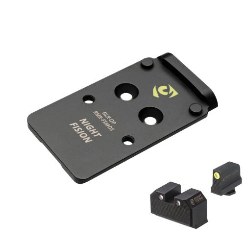 Night Fision RMR/507C Optic Mounting Plate with Night Sight Set for Glock FS MOS