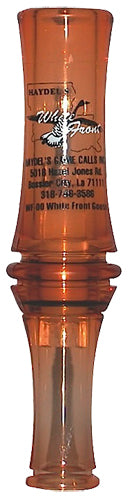 Haydel's WF00 Specklebelly White Front Goose Call - Double O-Ring Cluck & Yodel Call, Brown Acrylic