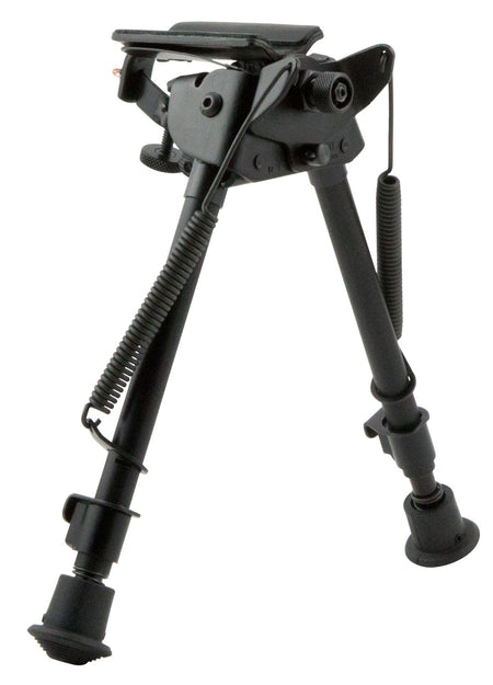 Harris Bipod LMS L Series Swivel 9-13" Black Anodized Notched Legs Rubber Feet