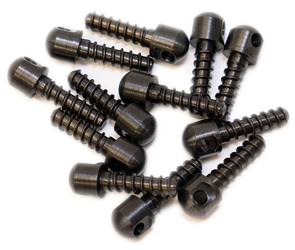 GrovTec US GTHM51 0.75" Black Wood Screw Swivel Studs Pack of 12
