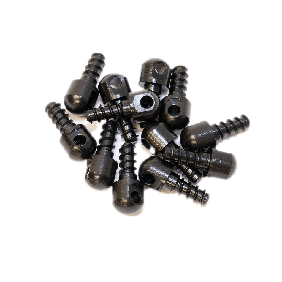 GrovTec US GTHM60 0.5" Black Wood Screw Swivel Studs Pack of 12