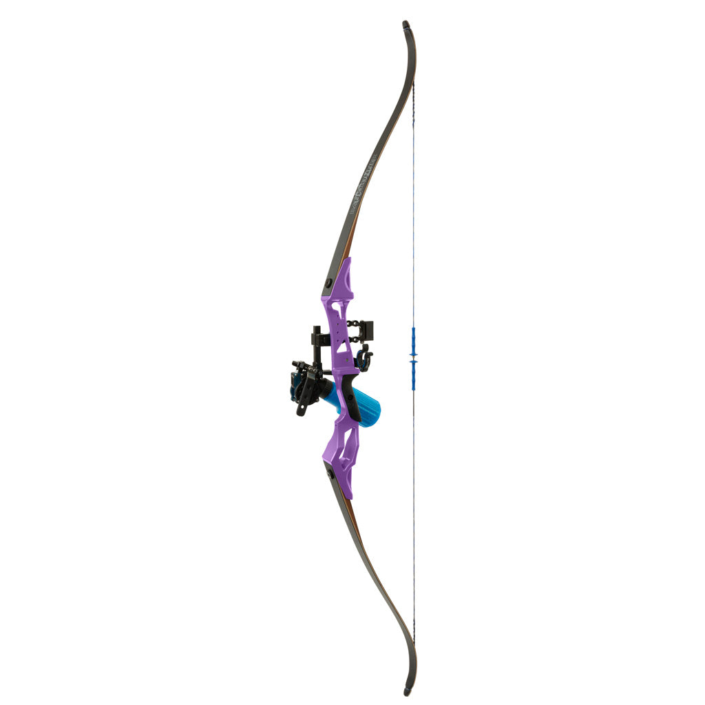 Fin Finder Bank Runner Bowfishing Recurve Bow Package Winch Pro Reel Purple 35 lb RH