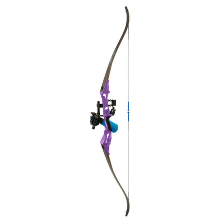 Fin Finder Bank Runner Bowfishing Recurve Bow Package Winch Pro Reel Purple 35 lb RH