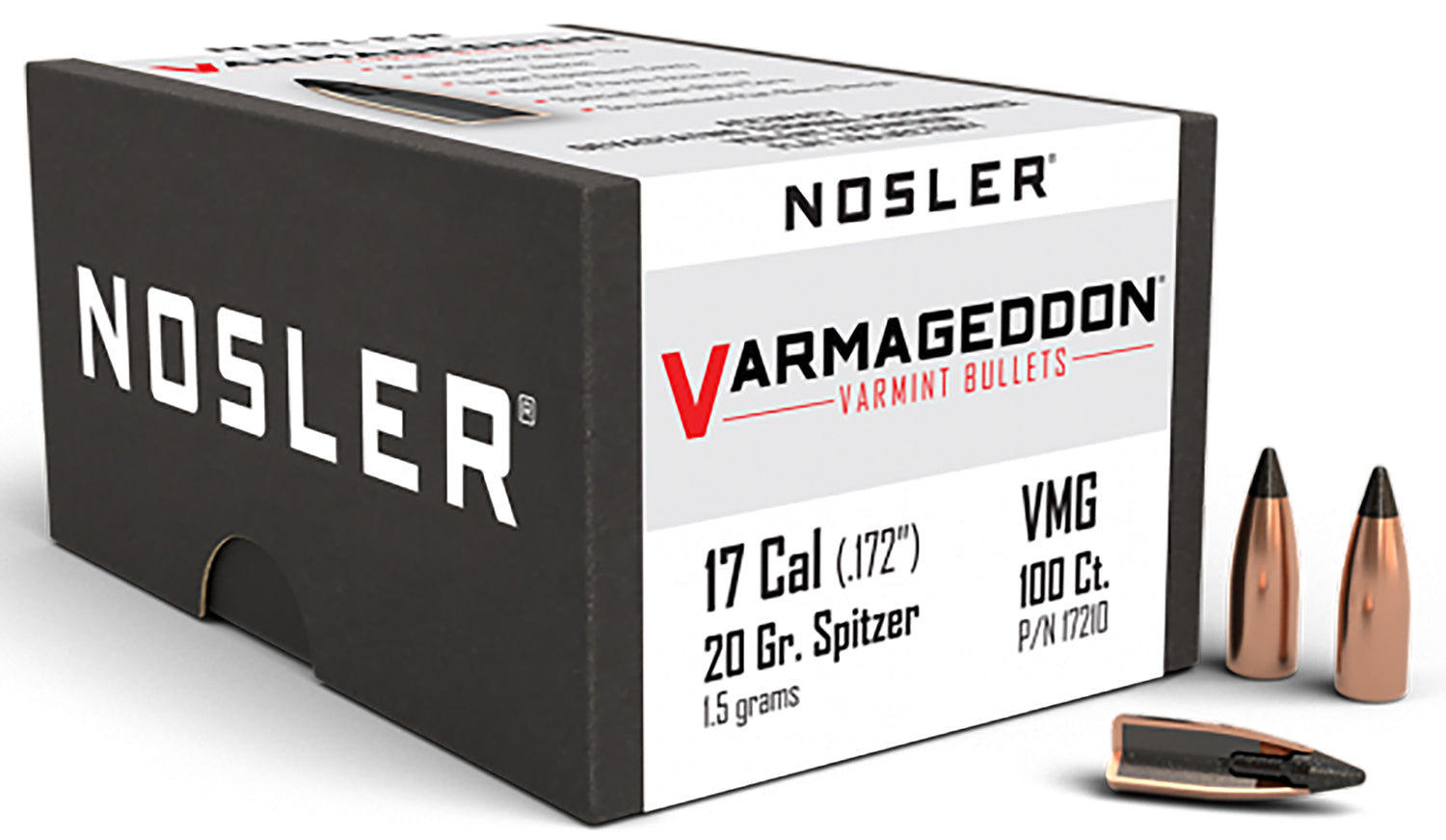 Nosler Varmageddon .17 Caliber 20 Grain Flat Base Tipped Bullets 100/Box