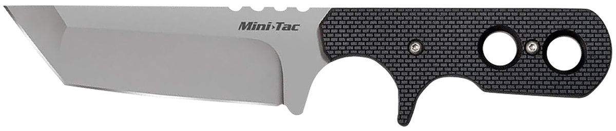 Cold Steel Mini Tac 49HTF 3.75" Fixed Plain Tanto AUS-8A SS Blade with Black Griv-Ex Handle