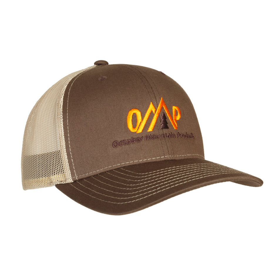 October Mountain Embroidered Logo Hat Brown and Tan