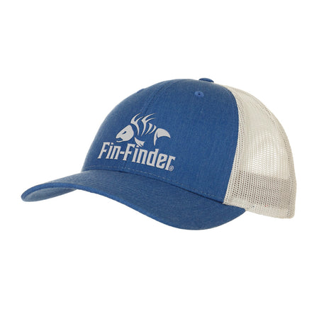 Fin Finder Heathered Royal/Light Grey Mesh Back Logo Cap