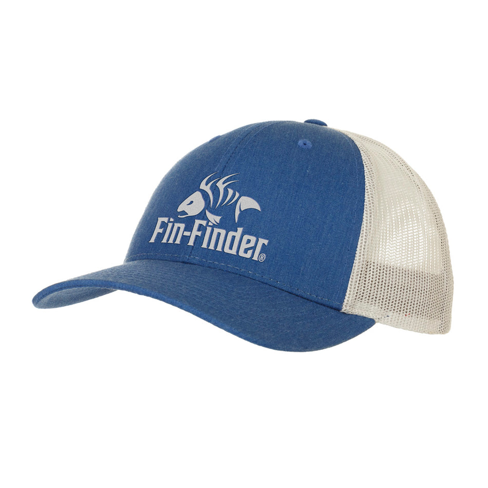 Fin Finder Heathered Royal/Light Grey Mesh Back Logo Cap