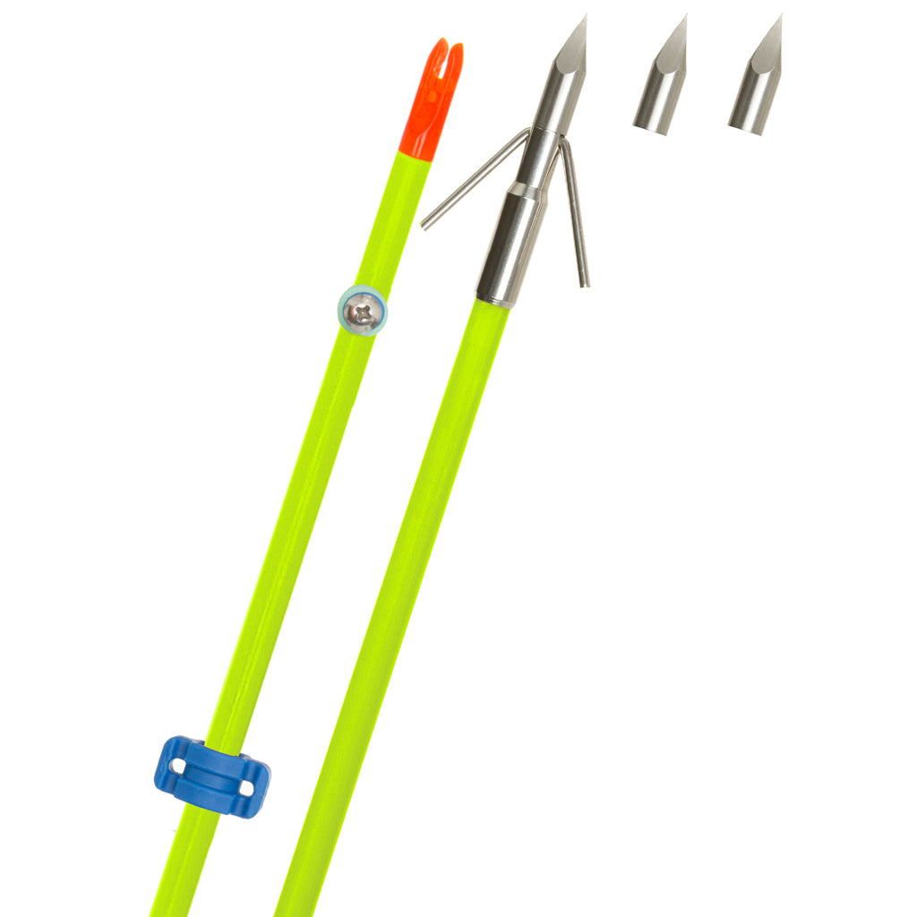 Fin Finder Raider Pro Flo Green Bowfishing Arrow Riptide Point