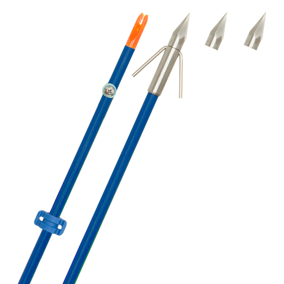 Fin Finder Raider Pro Blue Bowfishing Arrow Big-Head Point