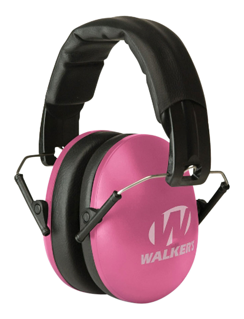 Walker's GWPYWFM2PNK Folding Hearing Protection Muff 27 dB Pink/Black Youth & Women