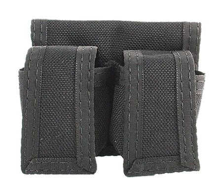 HKS Double Revolver Speedloader Pouch Black Cordura Hook & Loop
