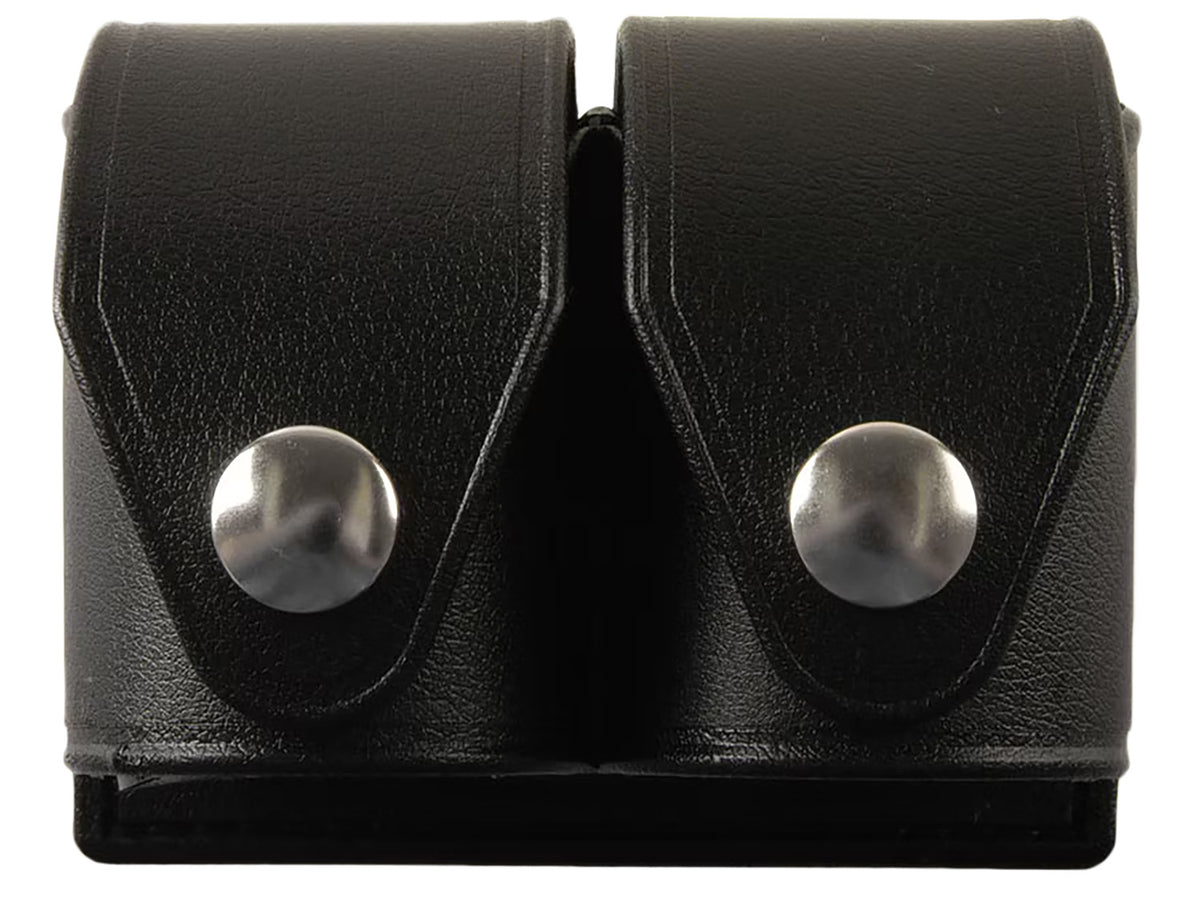 HKS Large Double Revolver Speedloader Pouch Black Hytrel Belt Loop 2.25" Wide