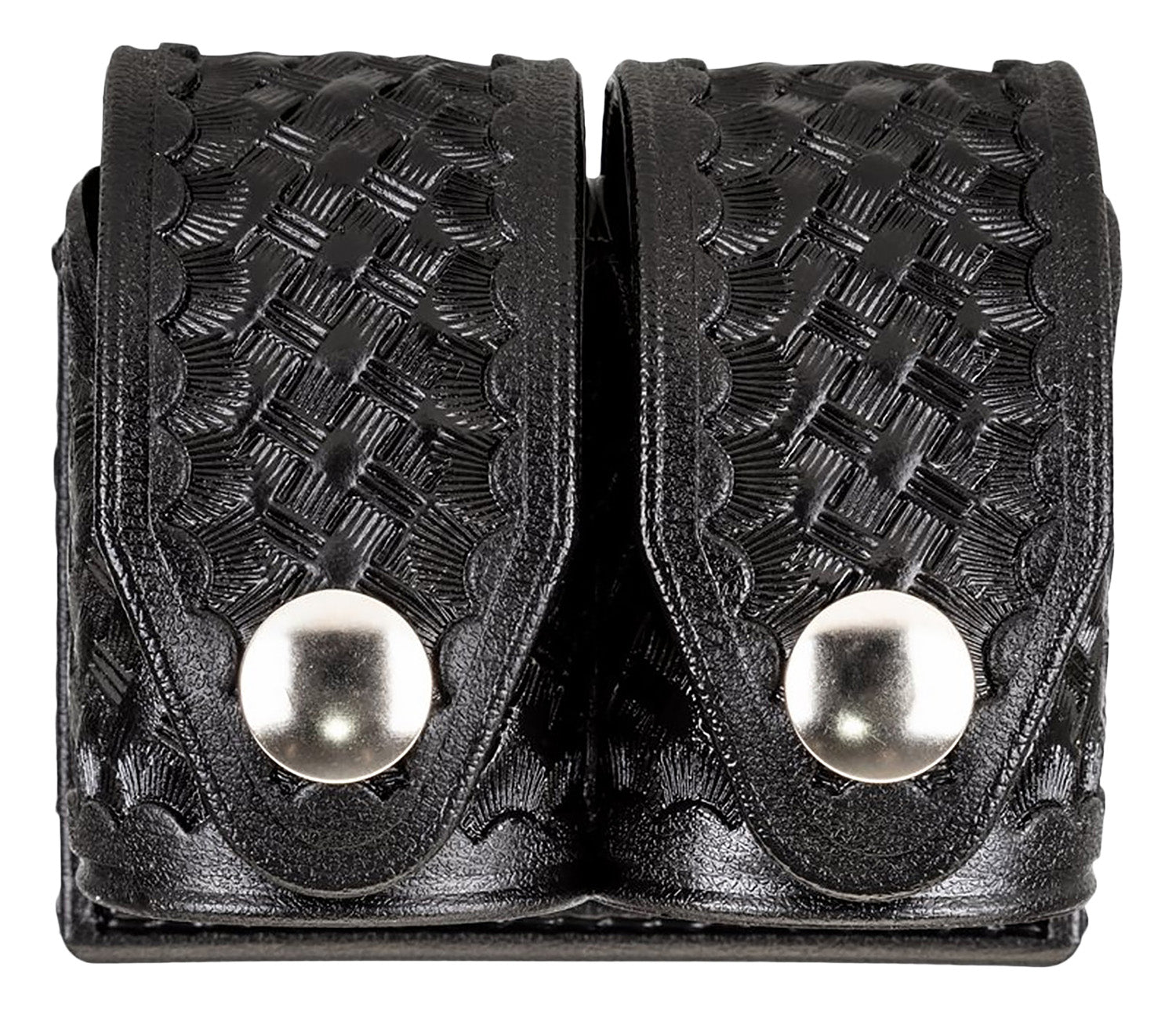 HKS Medium Double Revolver Speedloader Pouch Black Hytrel Velcro Belt Loop