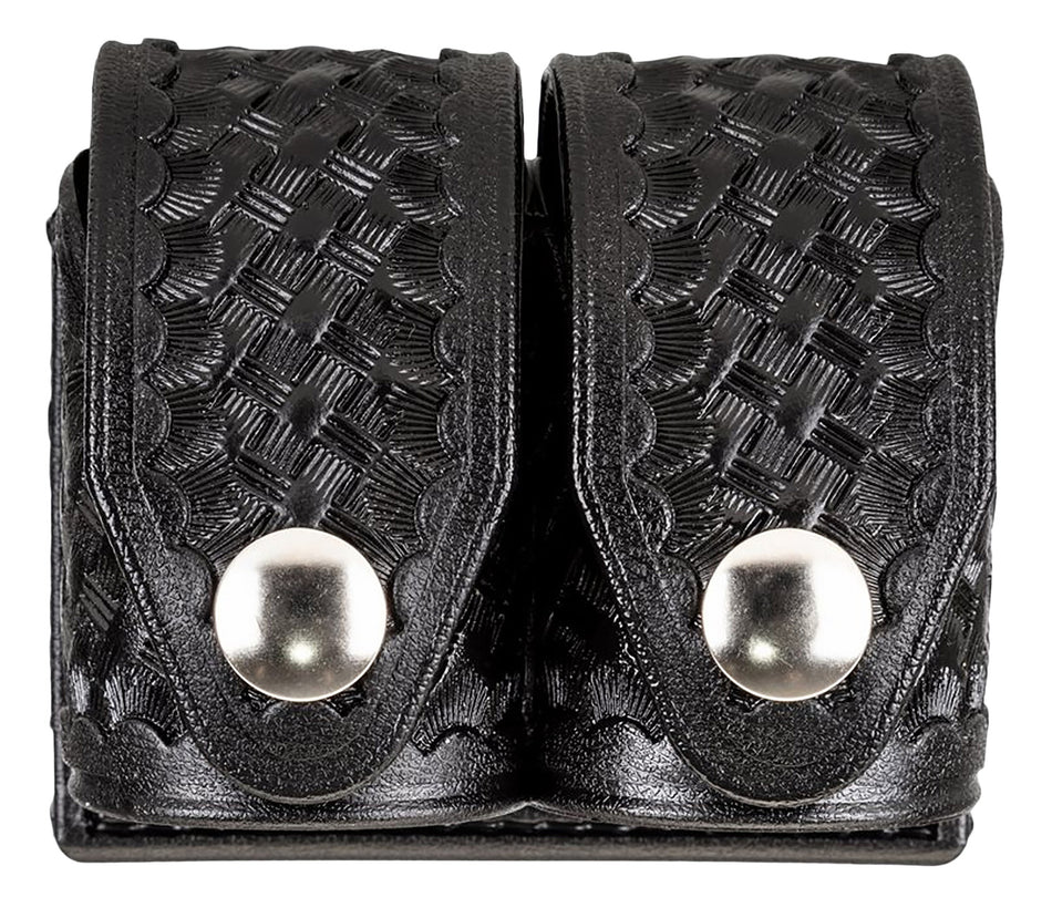 HKS Medium Double Revolver Speedloader Pouch Black Hytrel Velcro Belt Loop
