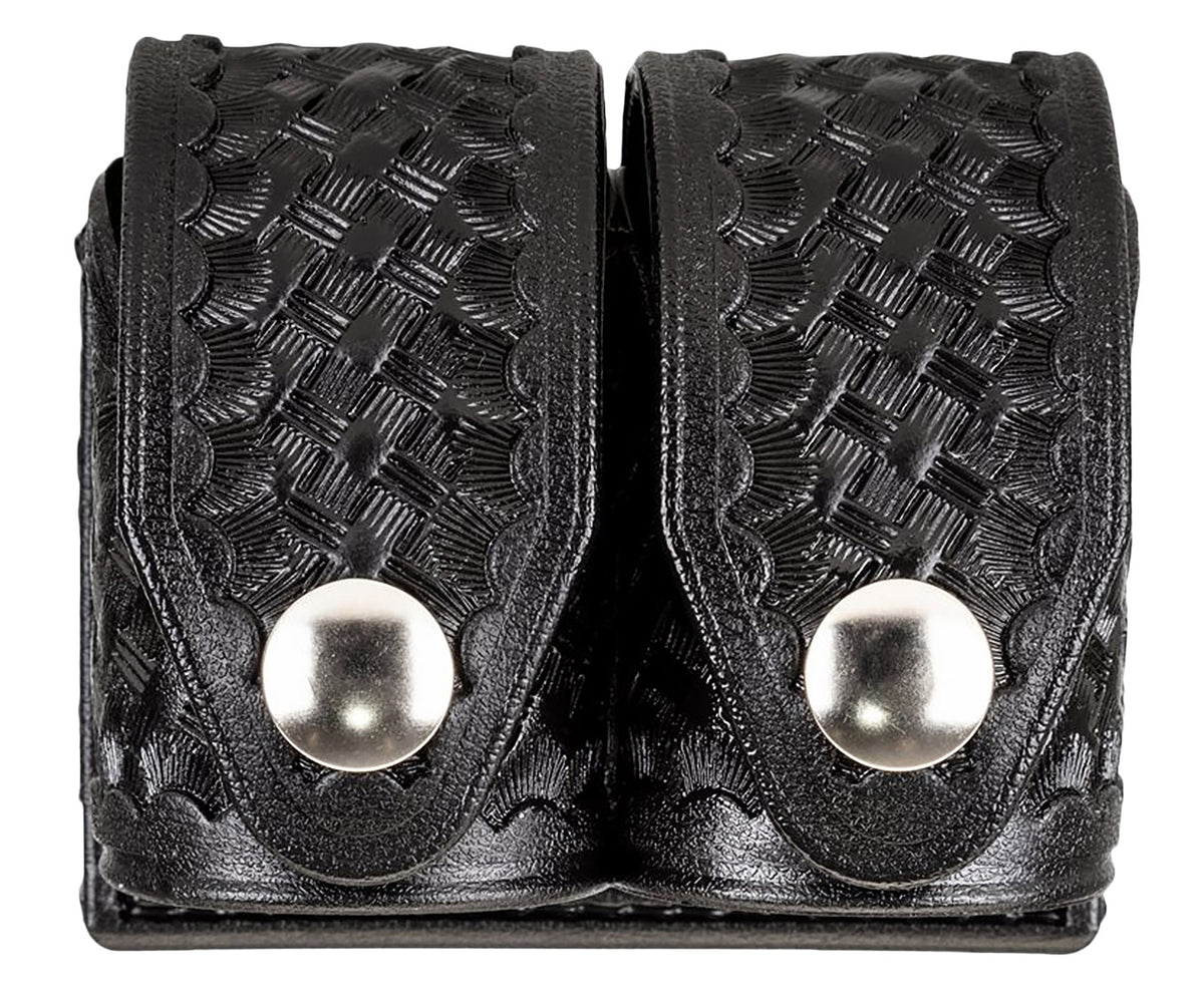 HKS Large Double Revolver Speedloader Pouch Black Hytrel Belt Loop 2.25" Wide