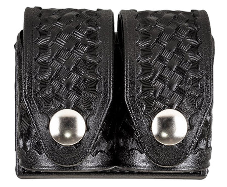 HKS Large Double Revolver Speedloader Pouch Black Hytrel Belt Loop 2.25" Wide