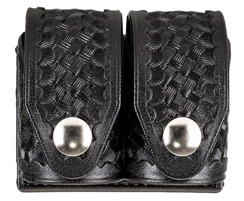 HKS Large Double Revolver Speedloader Pouch Black Hytrel Belt Loop 2.25" Wide