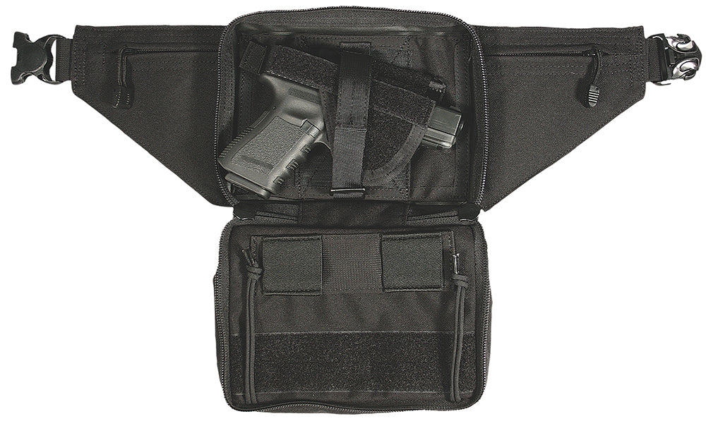 Blackhawk 60WF05BK Discreet Fanny Pack Holster Black Cordura Belt Loop Fits Small to Large Autos & Revolvers Ambidextrous