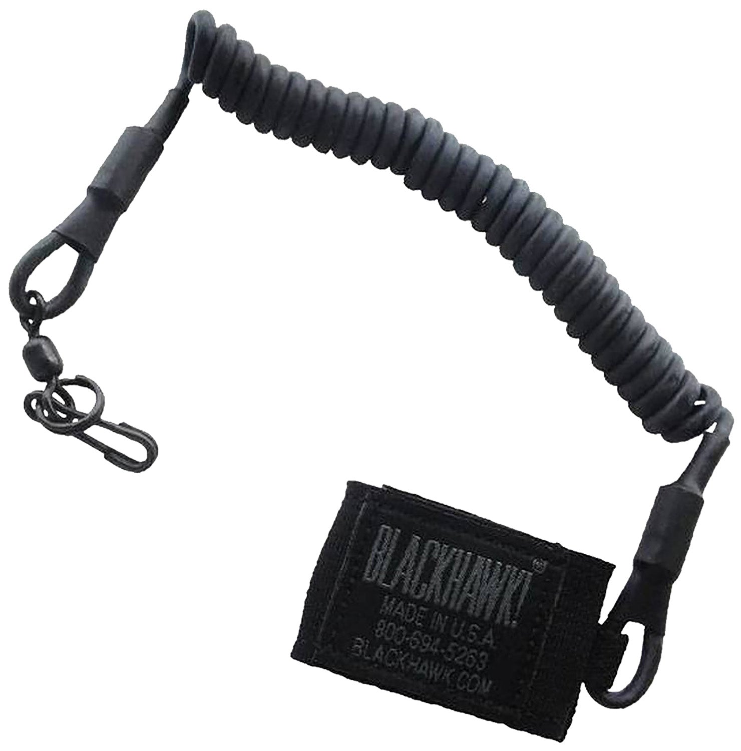 Blackhawk Tactical Coiled Wire Pistol Lanyard with Swivel BTS Belt Attachment