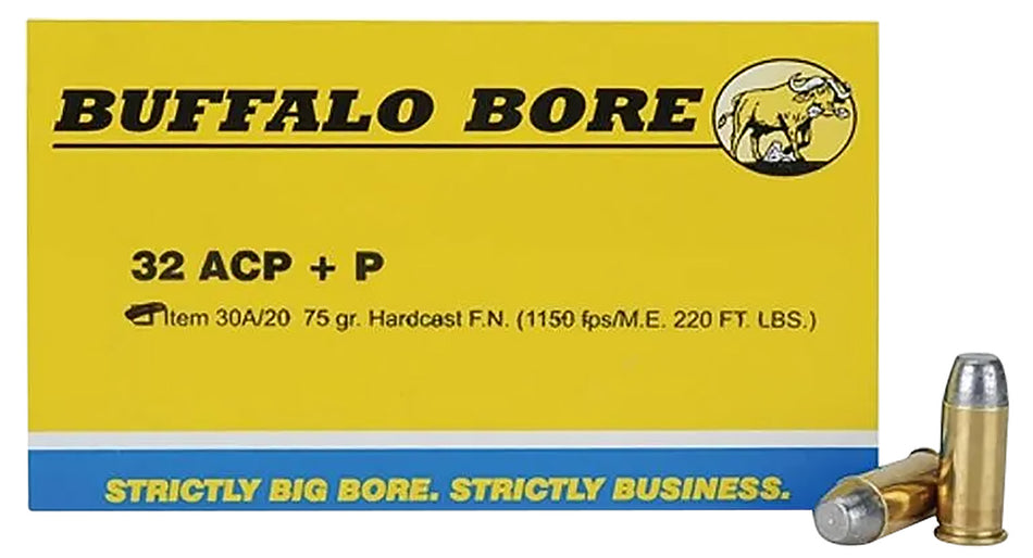 Buffalo Bore .32 ACP 30A20 Personal Defense Hard Cast Flat Nose 75 Grain