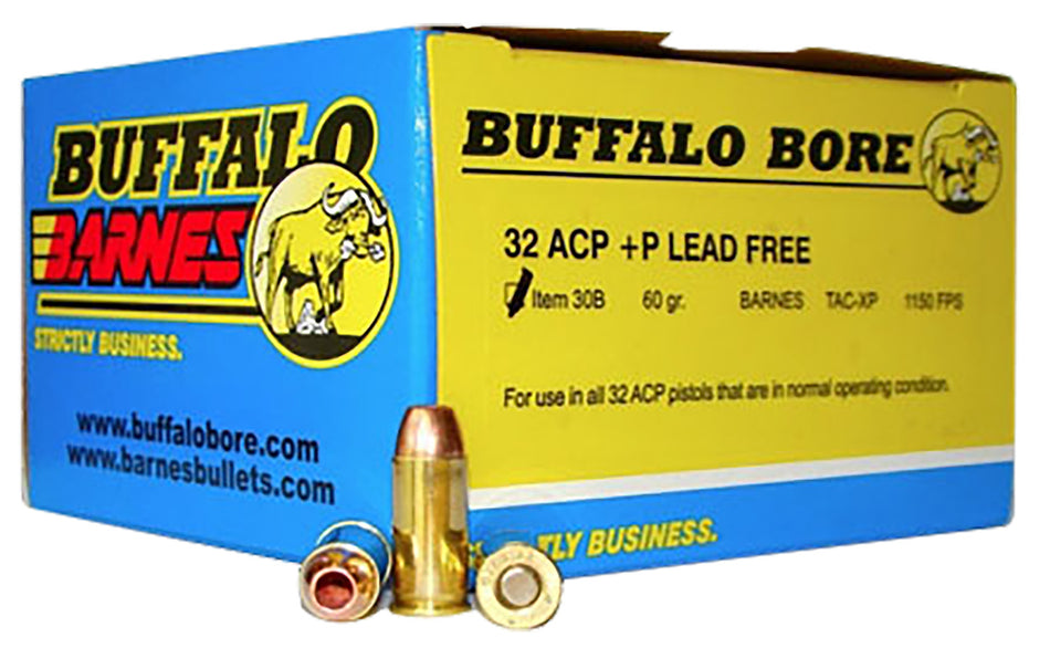 Buffalo Bore .32 ACP 30B20 +P Barnes TAC-XP Lead Free 60 Grain