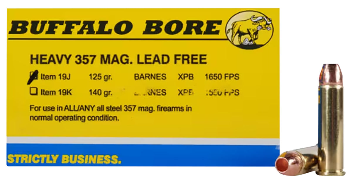 Buffalo Bore .357 Magnum 19J20 BUFFALO-BARNES LEAD-FREE HEAVY Barnes VOR-TX XPB Lead-Free 125 Grain