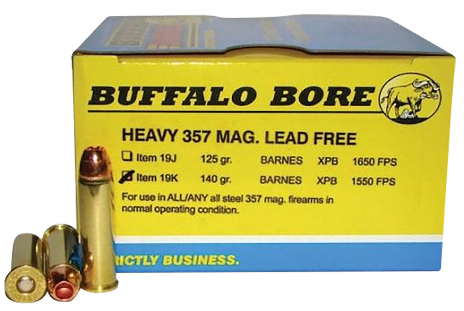 Buffalo Bore .357 Magnum 19K20 BUFFALO-BARNES LEAD-FREE HEAVY Barnes VOR-TX XPB Lead-Free 140 Grain