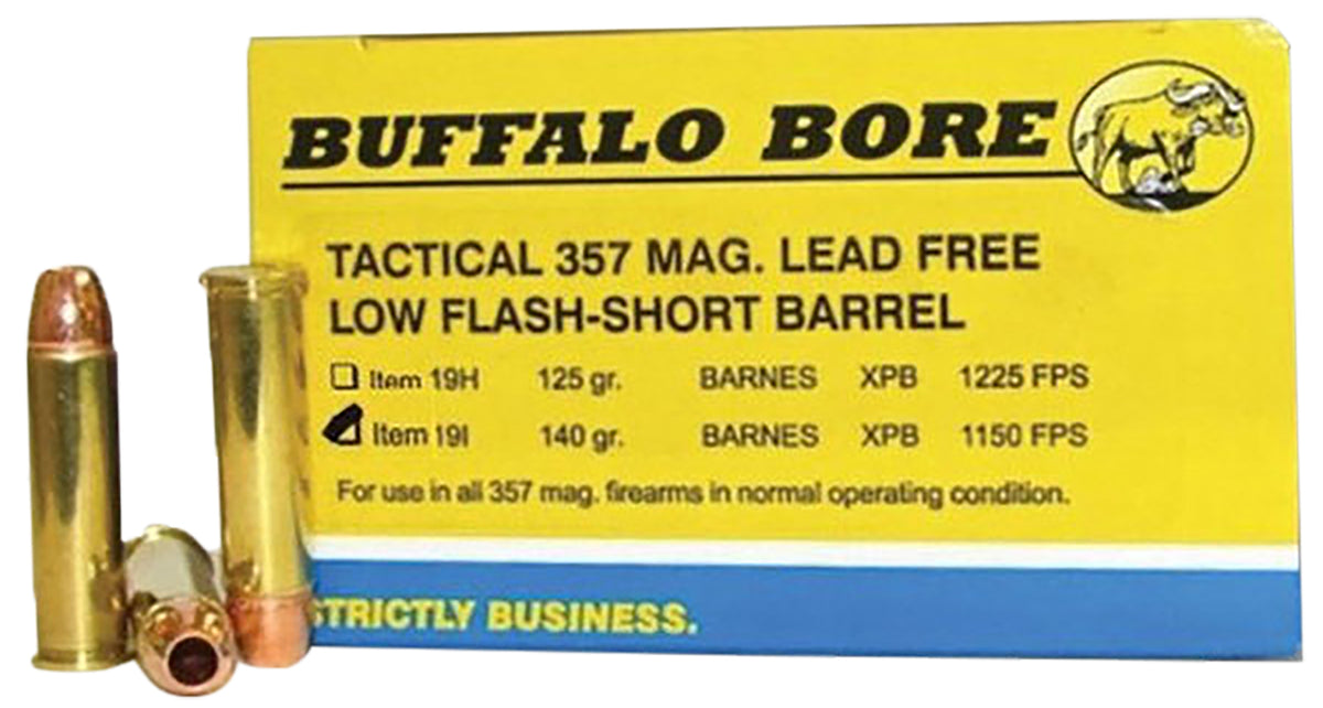 Buffalo Bore .357 Magnum 19I20 BUFFALO-BARNES LEAD-FREE Tactical Barnes VOR-TX XPB Lead-Free 140 Grain