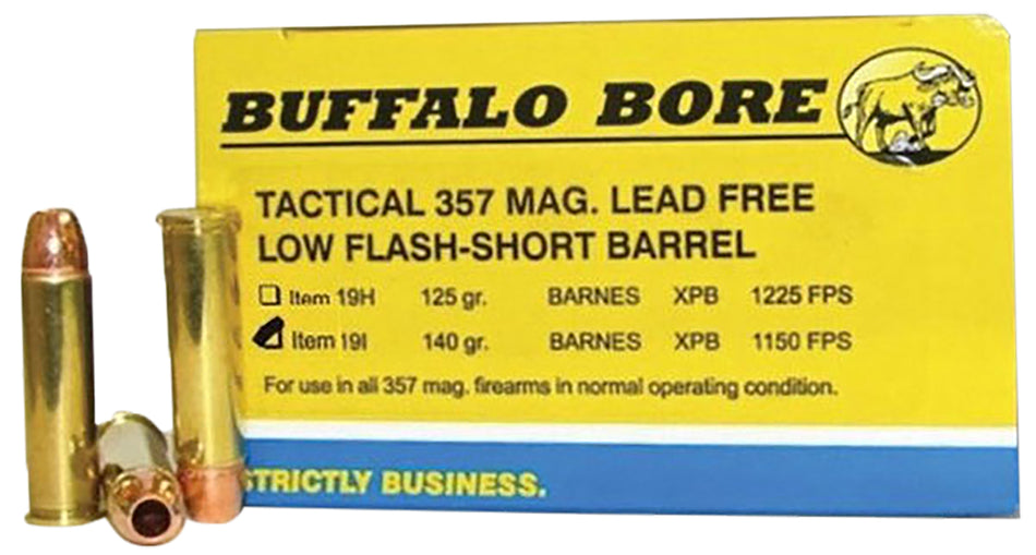 Buffalo Bore .357 Magnum 19I20 BUFFALO-BARNES LEAD-FREE Tactical Barnes VOR-TX XPB Lead-Free 140 Grain
