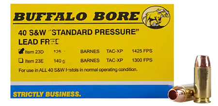 Buffalo Bore .40 S&W 23D20 Standard Pressure Barnes TAC-XP Lead Free 125 Grain
