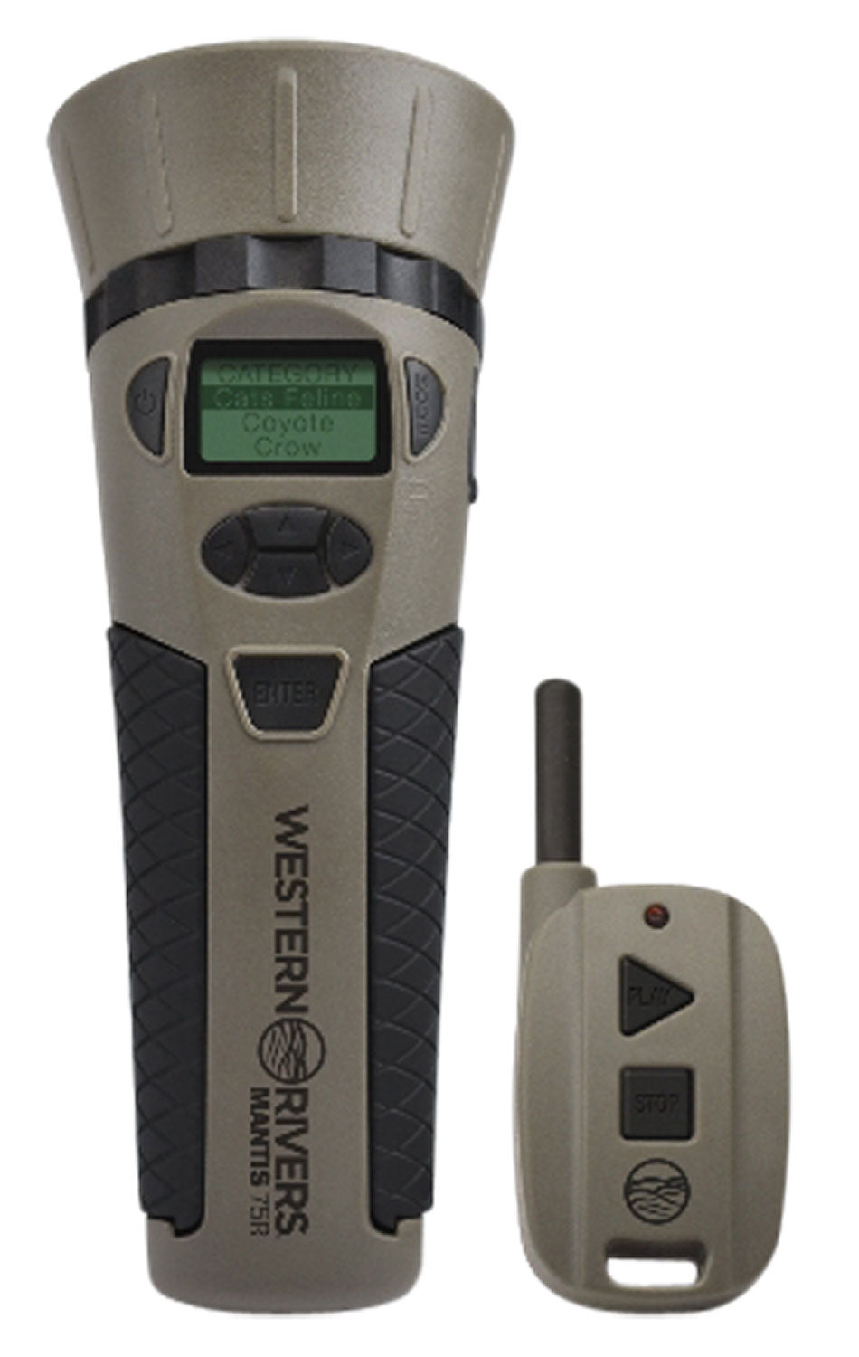 Western Rivers Mantis 75R Electronic Multi-Species Game Call with 300ft Remote, Brown