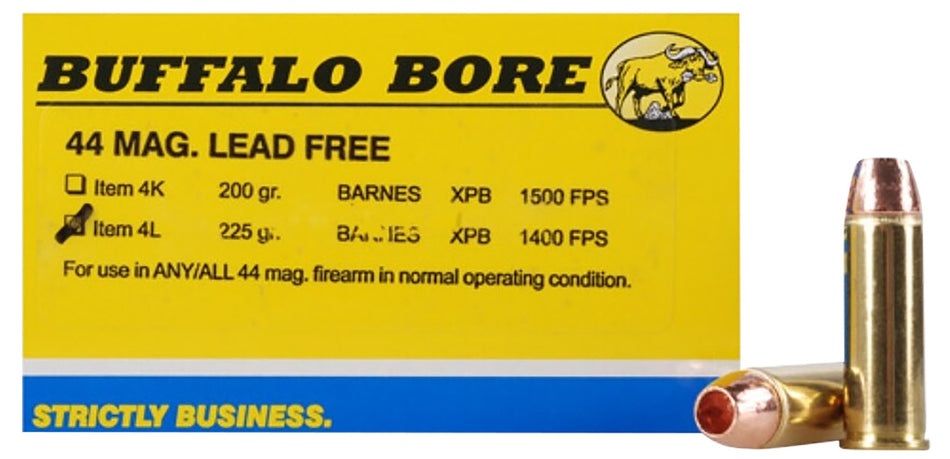 Buffalo Bore .44 Magnum 4L20 BUFFALO-BARNES LEAD-FREE Barnes VOR-TX XPB Lead-Free 225 Grain